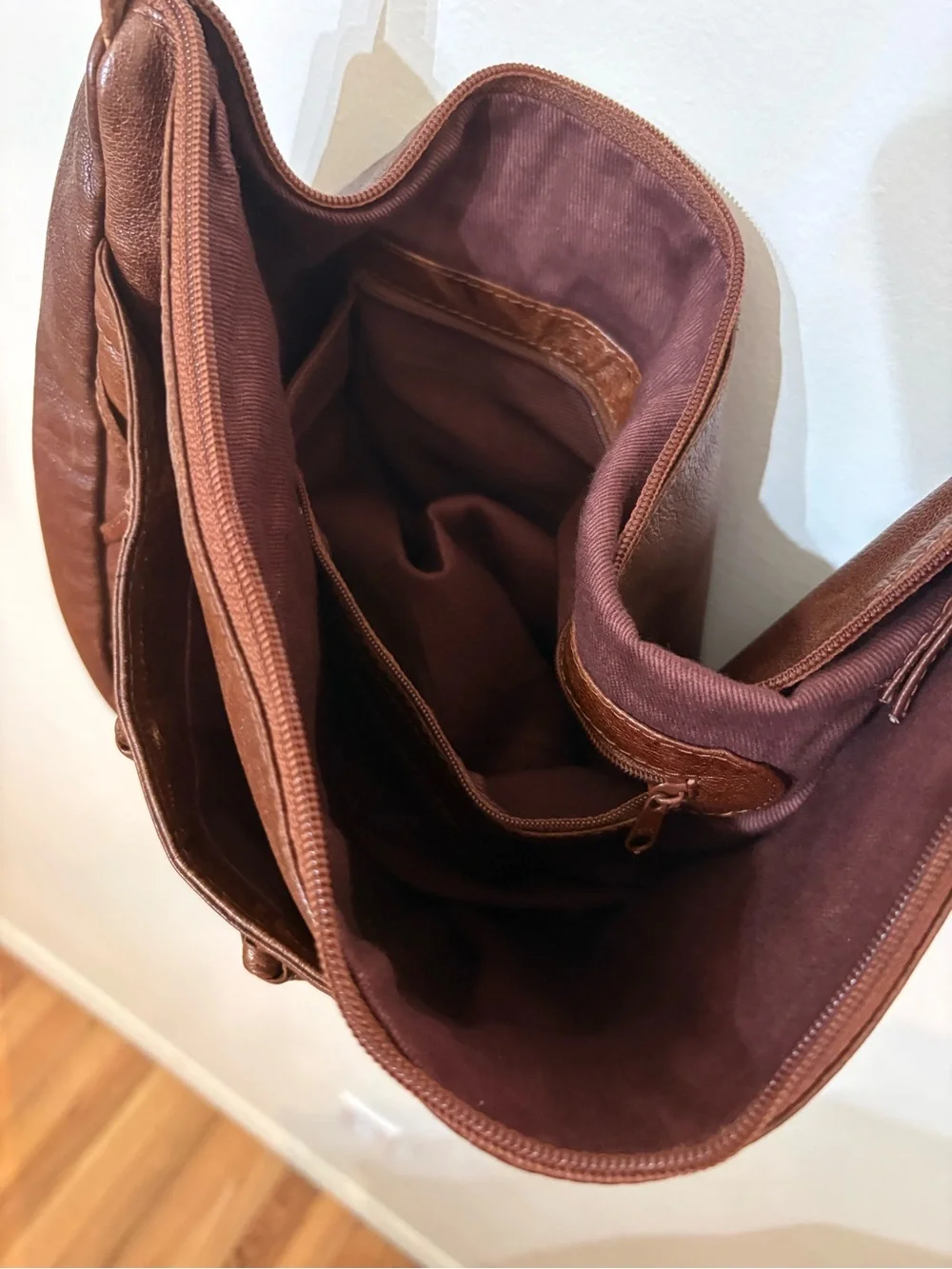 Kenneth Cole Brown Quilted Leather Shoulder Bag